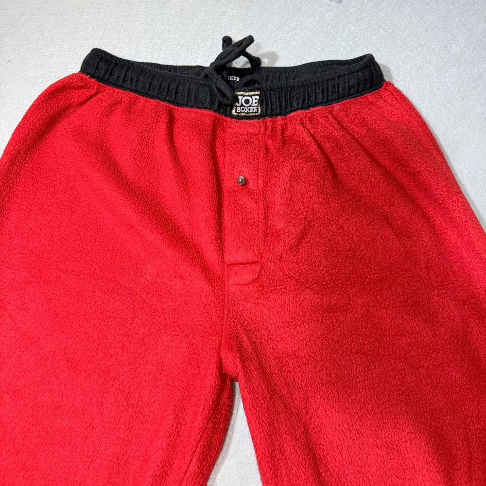 Joe Boxer Red Fleece Pajama Pants Mens L G Santa Trimmed Sleepwear